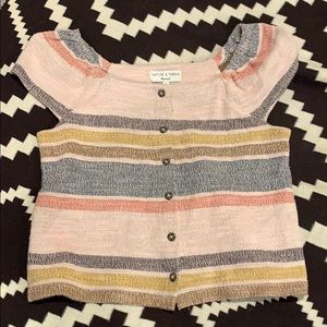 Texture and Thread x Madewell striped button top